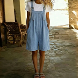 Charlotte | Short Denim Jumpsuit with Soft Cotton Feel