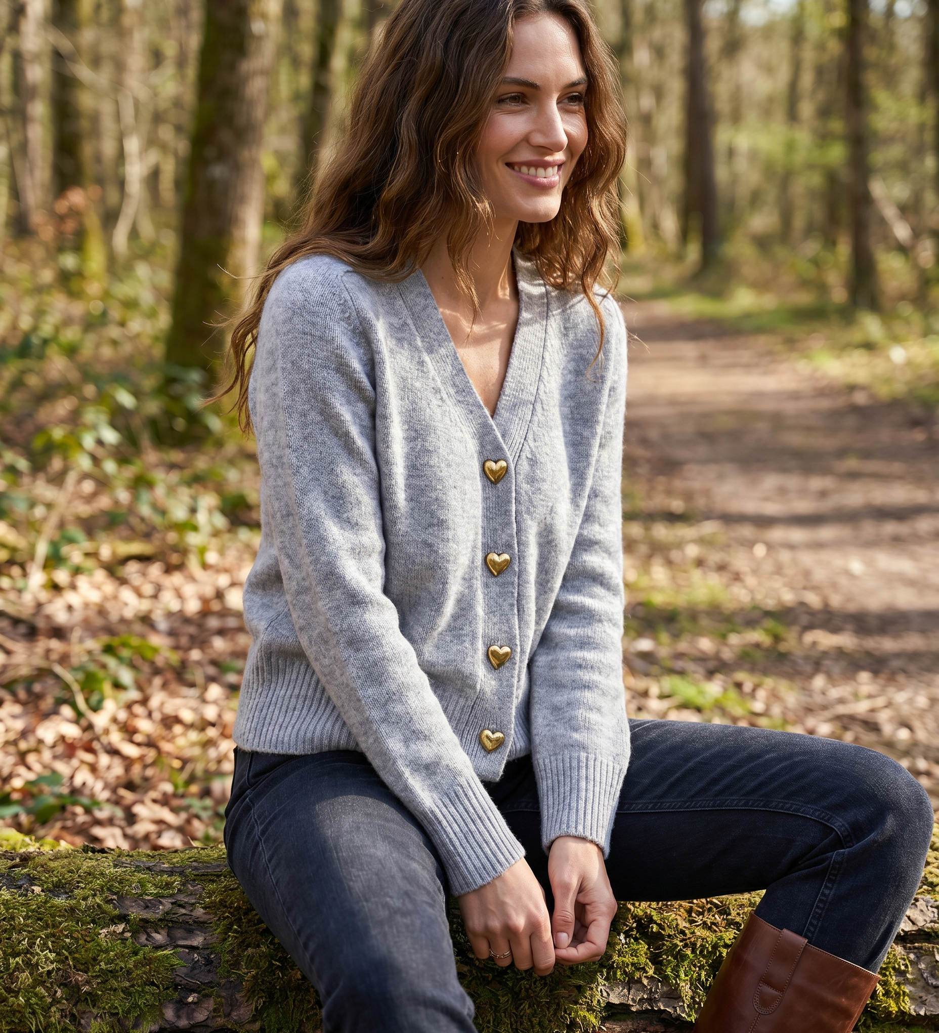 V-hals cardigan – Blød strik med knapper