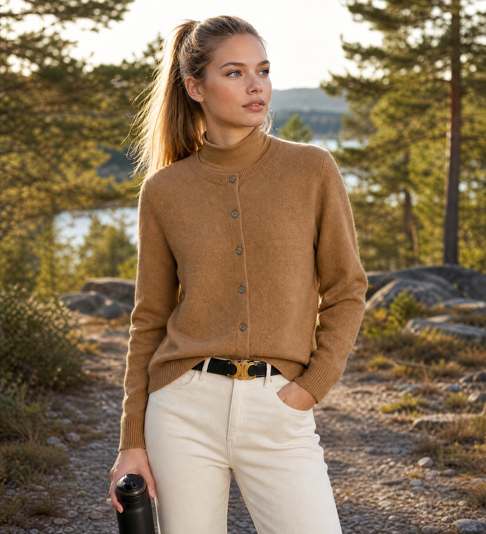 Blød cardigan med knapper