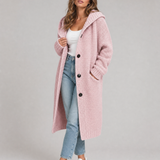 Oversized cardigan til kvinder med hætte