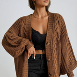 Oversized kabelstrikket cardigan