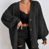 Oversized kabelstrikket cardigan
