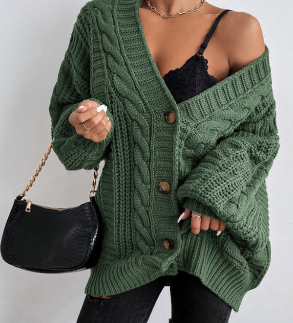 Oversized kabelstrikket cardigan
