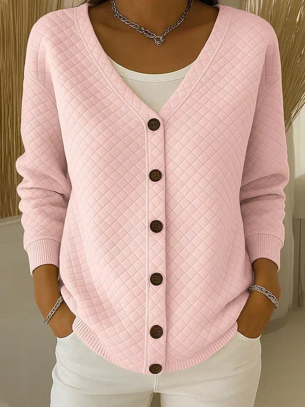 Laverne - Quiltet Knap-Front Cardigan