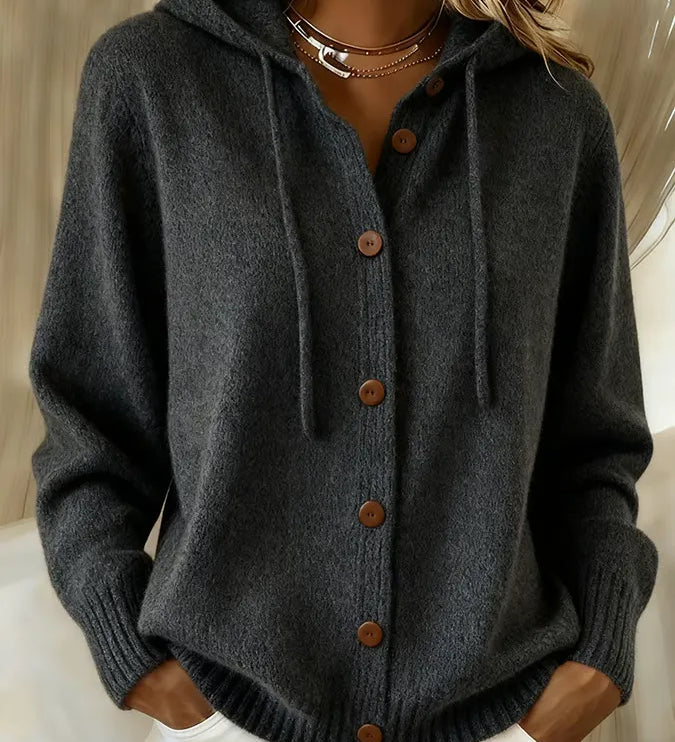 Begoña | Cardigan med hætte og knapper