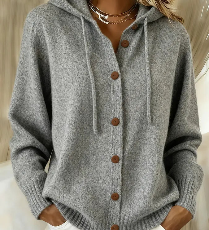 Begoña | Cardigan med hætte og knapper