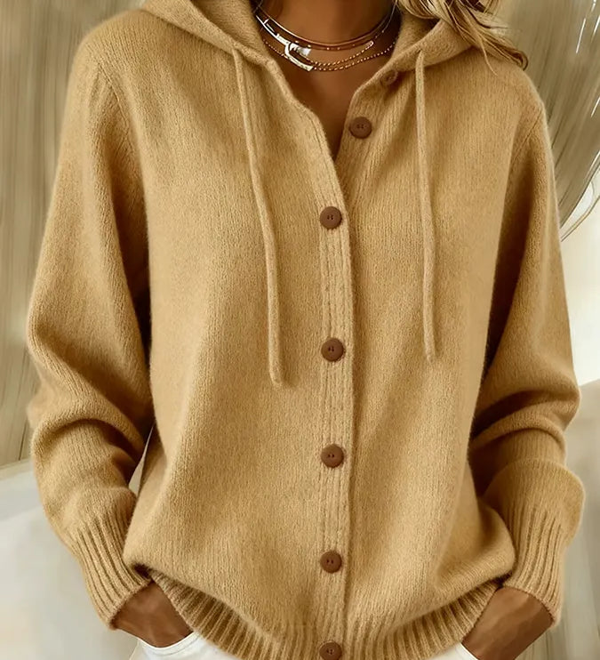 Begoña | Cardigan med hætte og knapper