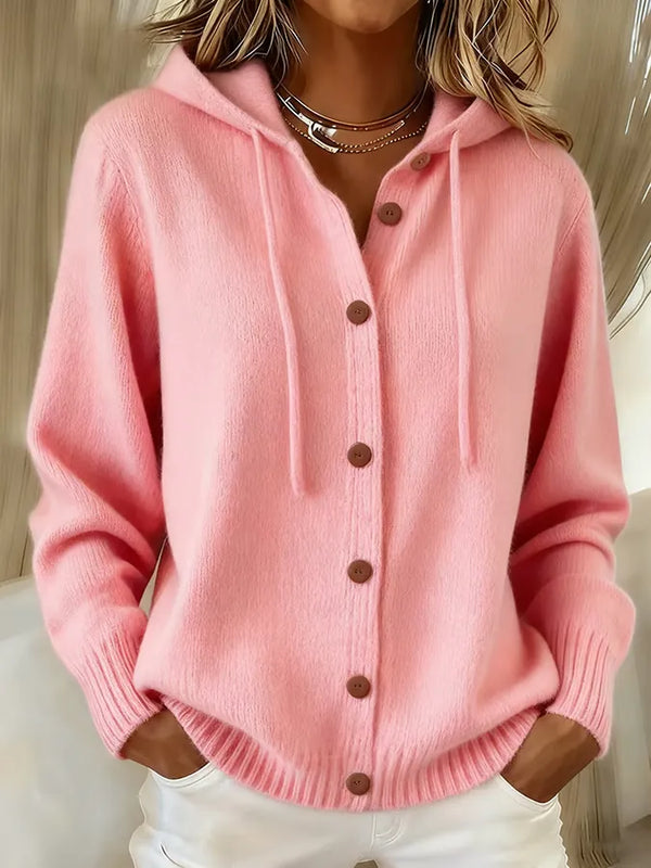 Brenda - Hyggelig Knap Cardigan Hoodie