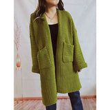 Grovstrikket cardigan – Oversized vinterstrik med åben front