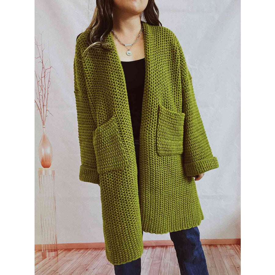 Grovstrikket cardigan – Oversized vinterstrik med åben front