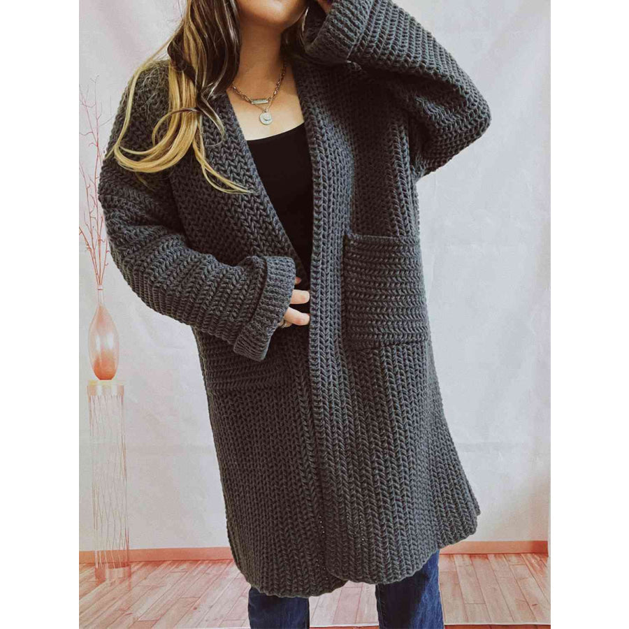 Grovstrikket cardigan – Oversized vinterstrik med åben front