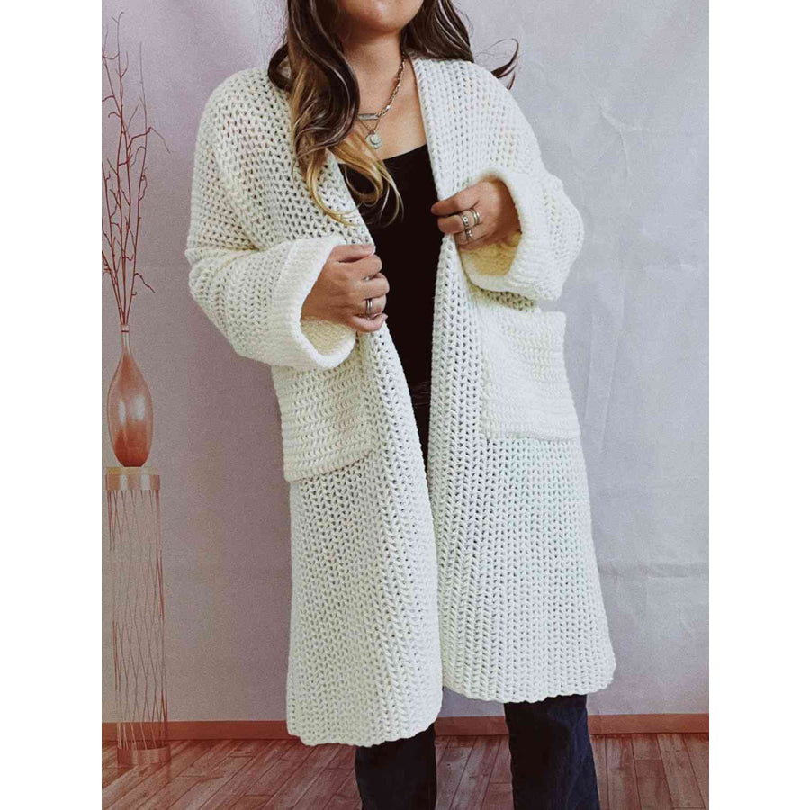 Grovstrikket cardigan – Oversized vinterstrik med åben front