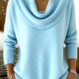Julia | Sweater med vandfaldskrave