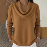 Julia | Sweater med vandfaldskrave