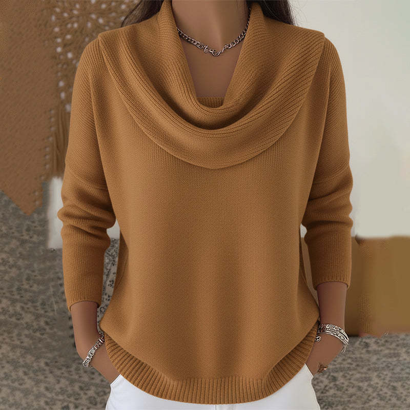 Julia | Sweater med vandfaldskrave