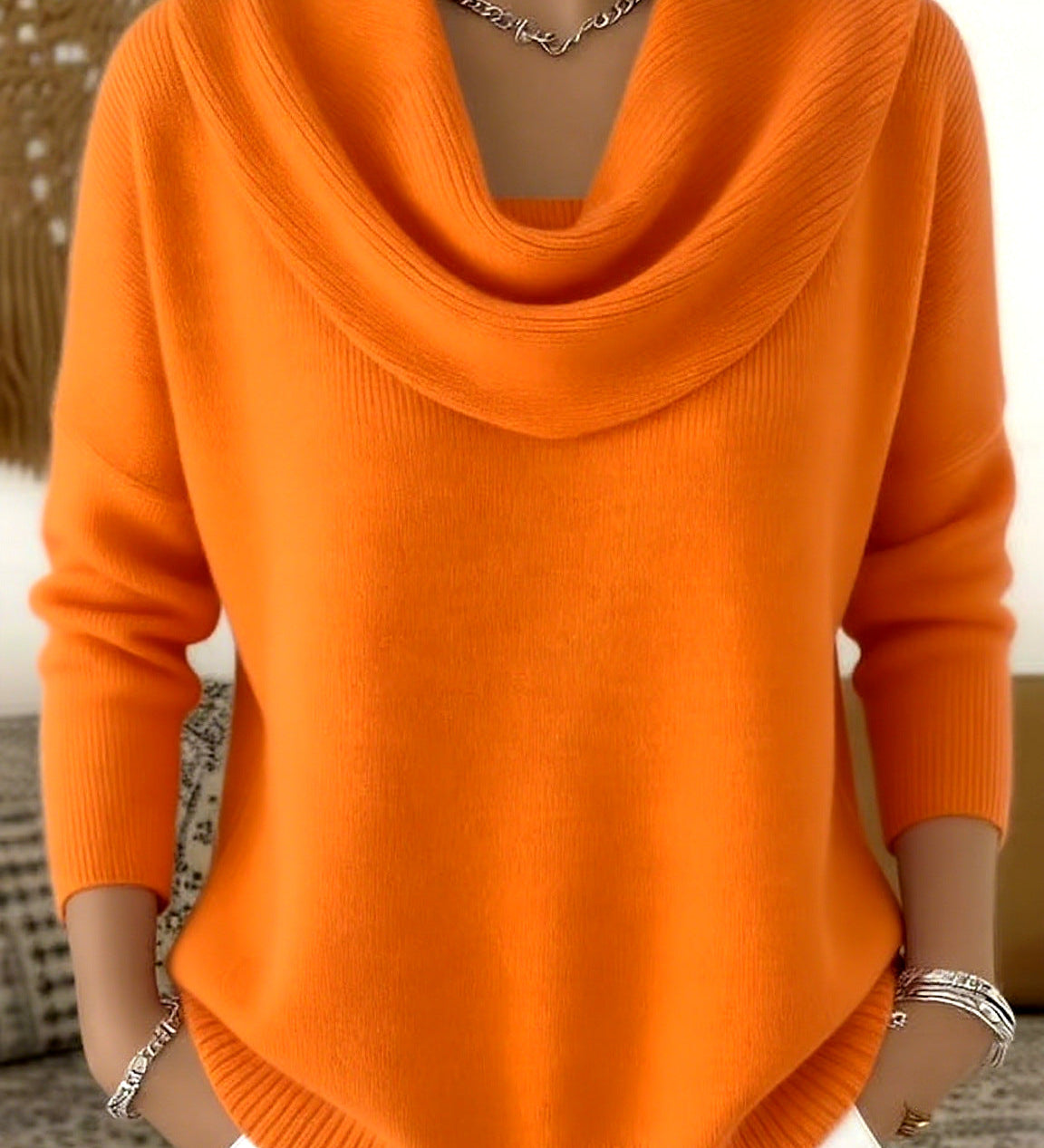Julia | Sweater med vandfaldskrave