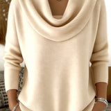 Julia | Sweater med vandfaldskrave