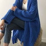 Oversized strikket cardigan med slids