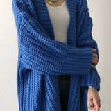 Oversized strikket cardigan med slids