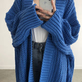 Oversized strikket cardigan med slids