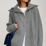 Casual oversized cardigan med åben krave