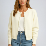 Cardigan med perlekant