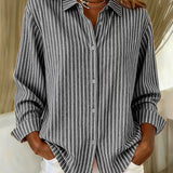 Jimena | Stribet bluse med knapper