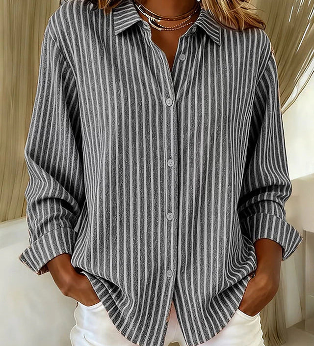 Jimena | Stribet bluse med knapper