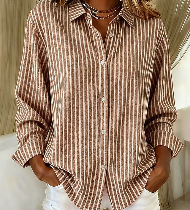 Jimena | Stribet bluse med knapper