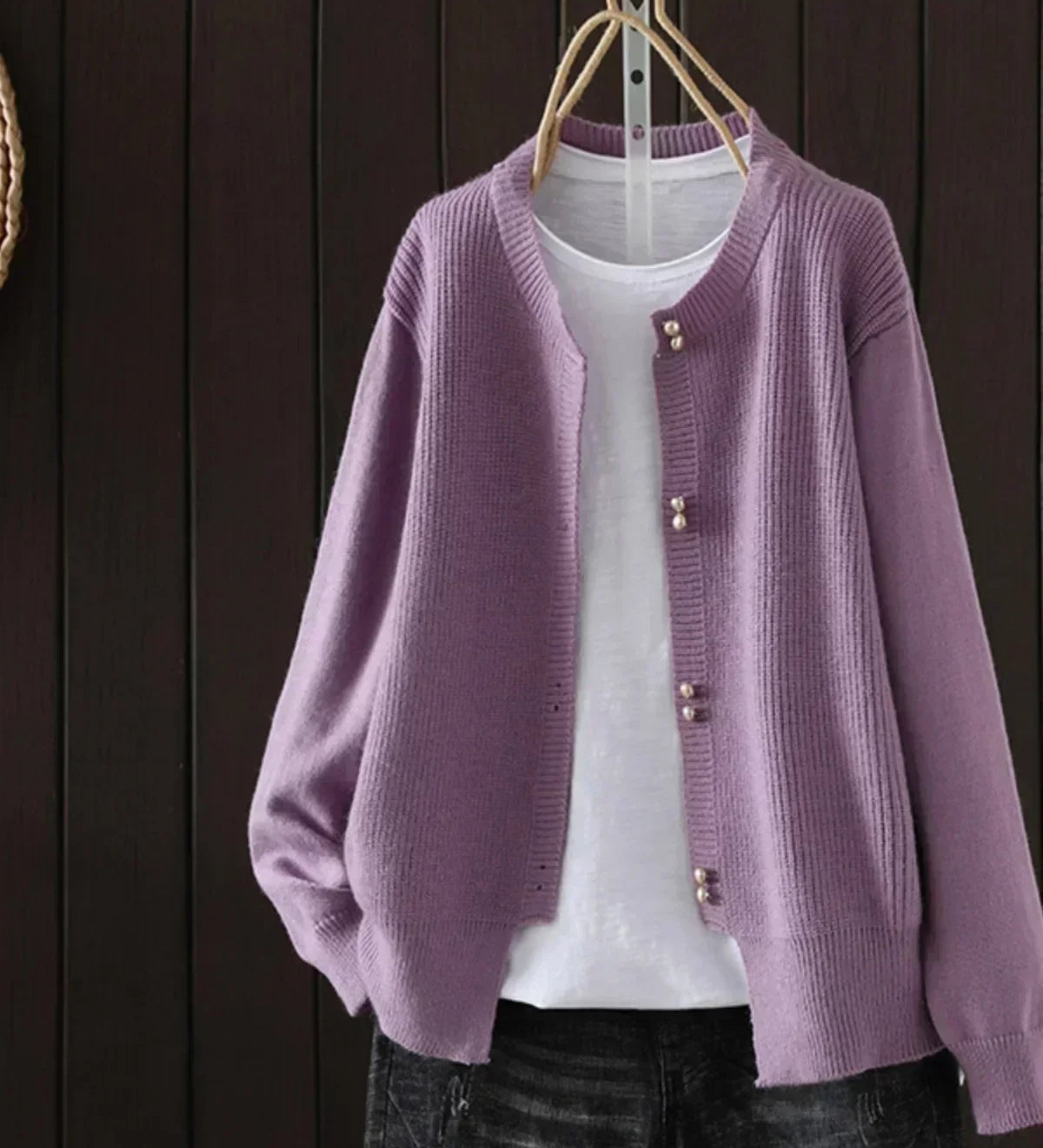 Elara | Perleknap cardigan