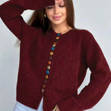 Noelle | Strikket cardigan med farverige knapper
