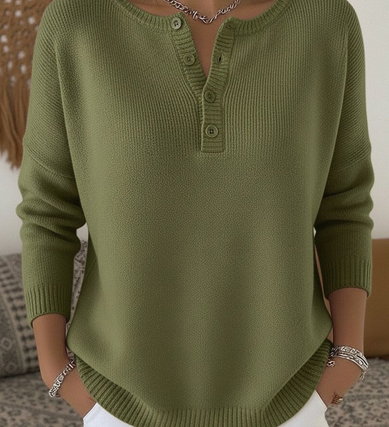 Helena™ | Henley-trøje med knapper til kvinder