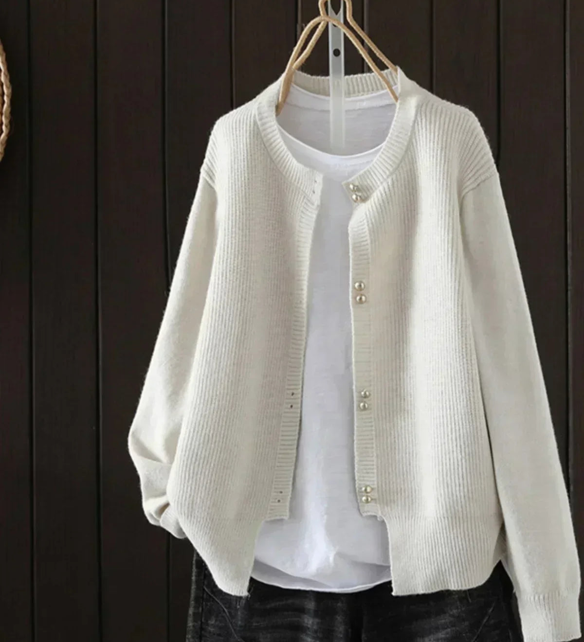 Elara | Perleknap cardigan