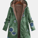 Sage | Tribal Mønster Sherpa Jakke