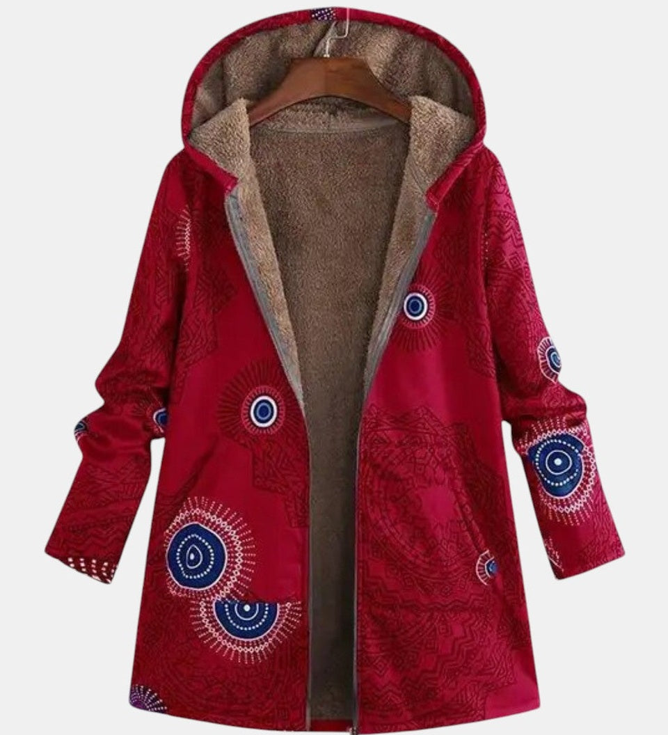 Sage | Tribal Mønster Sherpa Jakke