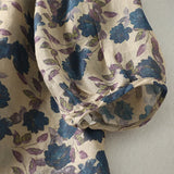 Elise Blomstret Bomuld-Lin Top