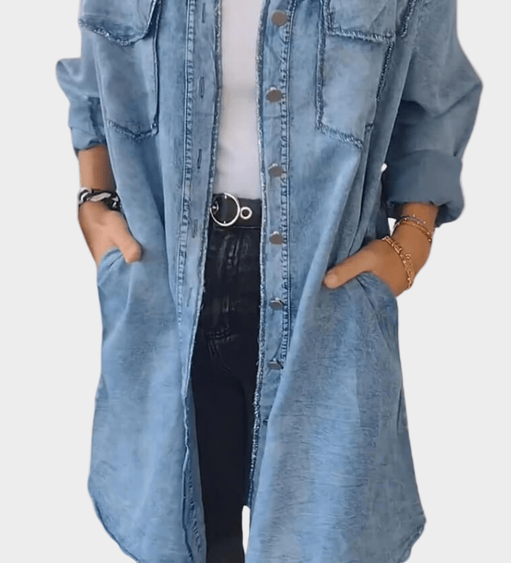 Sidsel | Denim skjortekjole