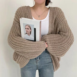 Strikket cardigan med oversized ærmer