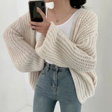 Strikket cardigan med oversized ærmer