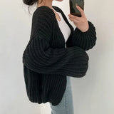 Strikket cardigan med oversized ærmer