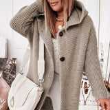 Oversized cardigan til kvinder med hætte