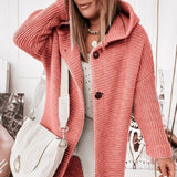 Oversized cardigan til kvinder med hætte
