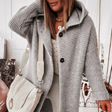 Oversized cardigan til kvinder med hætte