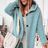 Oversized cardigan til kvinder med hætte