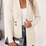 Rosalie™ | Creme ribstrikket cardigan med taljeklips