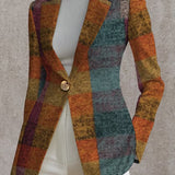 Amandine | Efterårs-plaid Blazer