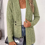 Tessa™ | Salviegrøn ribstrikket cardigan med taljeklips