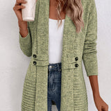 Tessa™ | Salviegrøn ribstrikket cardigan med taljeklips