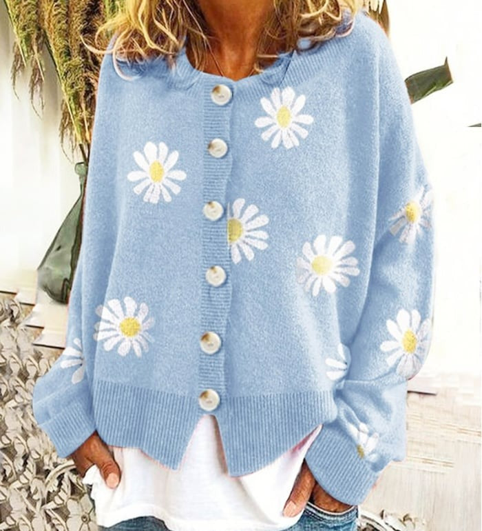 Angel | Sød Cardigan med Tusindfryd