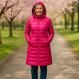 Helsa | Lang overgangsjakke med vat | PINK